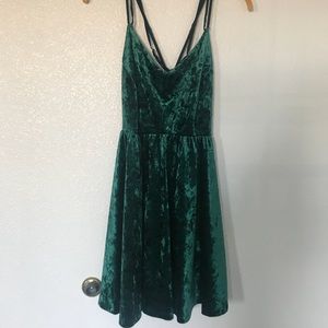Green velvet dress